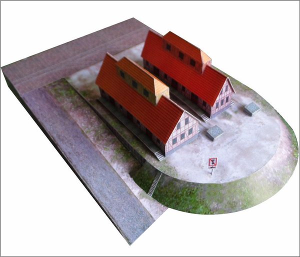HD-M-V Modellbau Hafen-Modul Lagerhäuser, Hafen-Kulisse 5, Maßstab 1:250