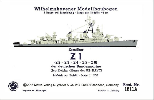 Z1-Z6 Zerstörer / Destroyers, Aufbauten anthrazit