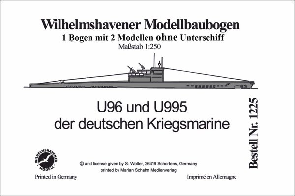 U-Boot U96 / U995  Wasserlinienmodell