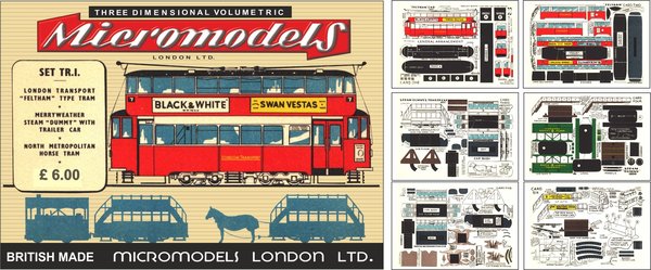 London Transport “Feltham” Type Tram, Merryweather Steam “Dummy” with Trailer Car, North Metropolita