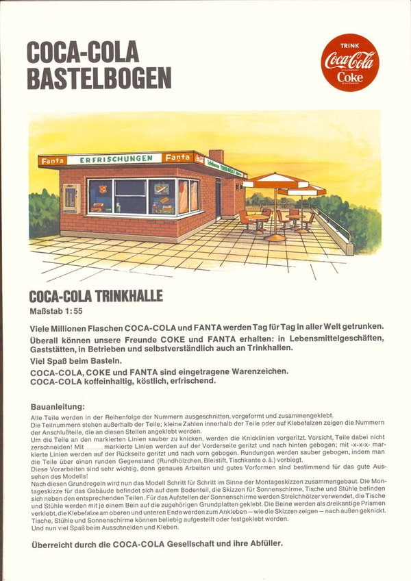 Coca-Cola Werbebogen Trinkhalle Maßstab 1:55