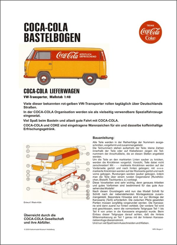 Coca-Cola Werbebogen VW-Lieferwagen Maßstab 1:40
