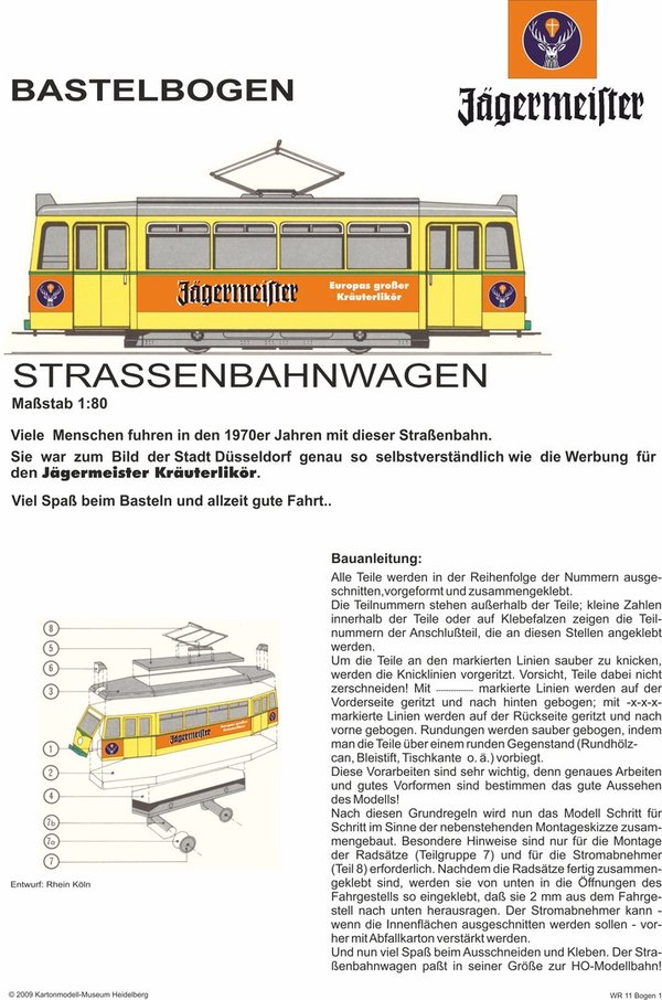 "Jägermeister" Werbebogen Straßenbahn Maßstab 1:80