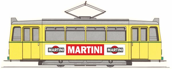"MARTINI" Werbebogen Straßenbahn Maßstab 1:80