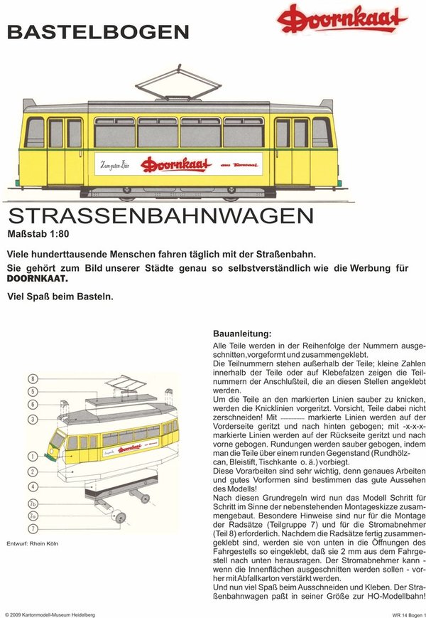 "Doornkaat" Werbebogen Straßenbahn Maßstab 1:80