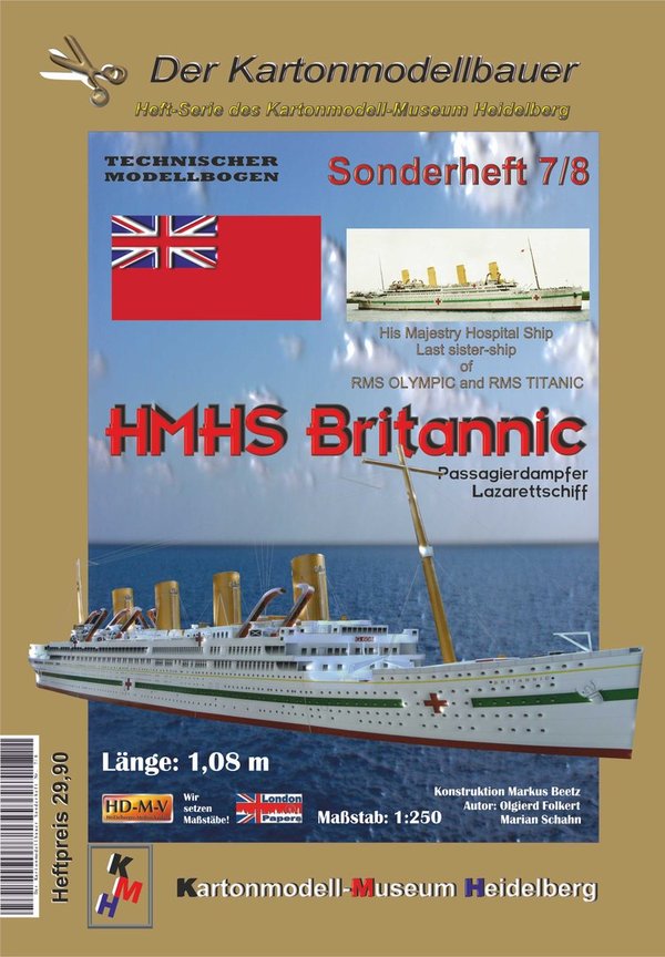 Der Kartonmodellbauer  Sonderheft 7/8  "HMHS Britannic"  Passagierdampfer  Lazarettschiff