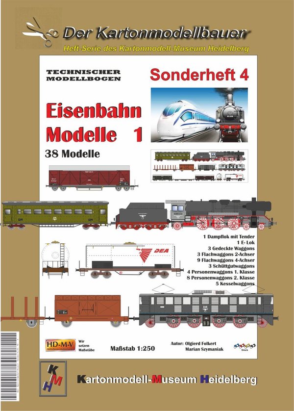 Der Kartonmodellbauer  Sonderheft 4  "Eisenbahn Modelle 1"  38 Modelle  Maßstab 1:250