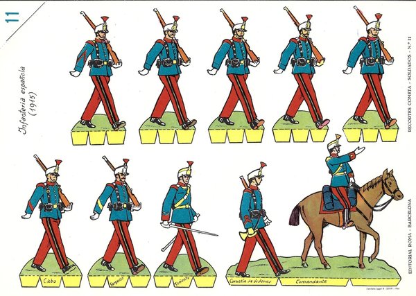 RECORTES COMETA - SOLDADOS Nr. 11 Infanteria espanola (1915)